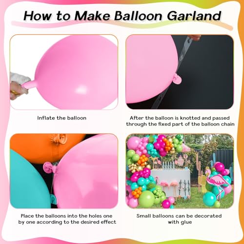 Image of 138pcs Flamingo Tropical Balloons Arch Garland Kit Hawaii Party Decoration