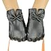 D.King Womens Touchscreen Texting Winter PU Faux Leather Gloves Driving Outdoor Warm Lining Black