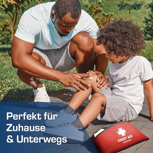 Active Era Premium Erste Hilfe Set - 120-teiliger Erste Hilfe Kasten - Notfall Ausrüstung inkl. CPR-Maske, Pflaster, Rettungsdecke für Zuhause, Reise oder als Erste Hilfe Set Outdoor - ISO 13485