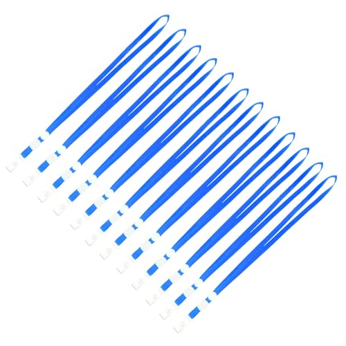 VILLFUL 50 piezas Cordón para Tarjetas de Identificación Azul Cinta Colgante Ligera y Segura para Escuela Oficina y Exhibiciones Compatible con Porta Credenciales y Tarjeteros