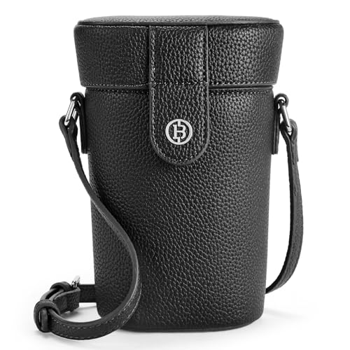 BOSTANTEN Mini Bucket Crossbody Bags for Women Vegan Leather Small Shoulder Bag with Adjustable Strap Black