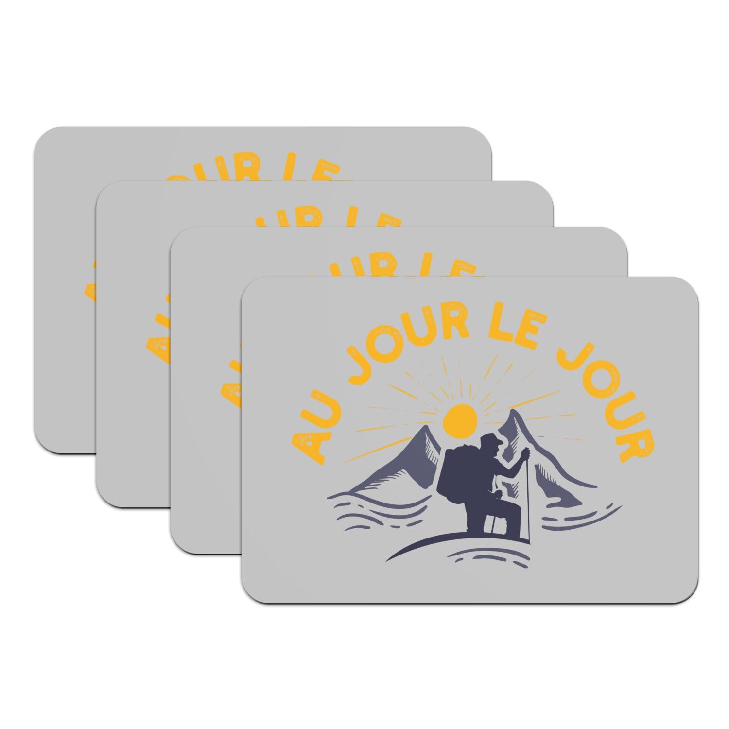 Sets de table caoutchouc gris antidérapant lot de 4 grand format pour éviter les taches
