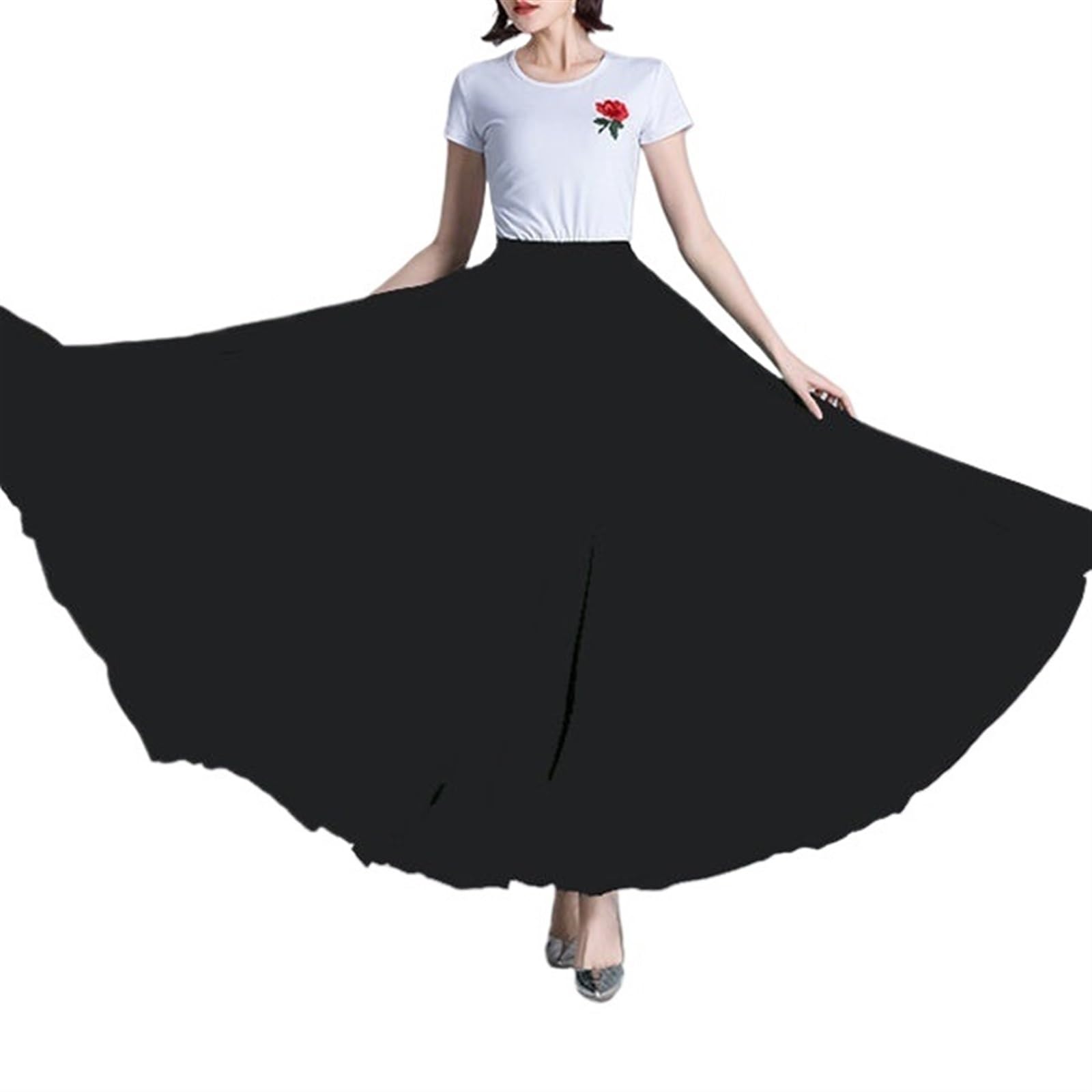Falda de Baile de Gasa Falda De Gasa De 360/540/720 Grados For Ballet, Danza Del Vientre, Faldas Largas For Mujer, Ropa De Práctica De Bailarina, Falda De Baile Surtida Para PráCtica, Baile(Black,720