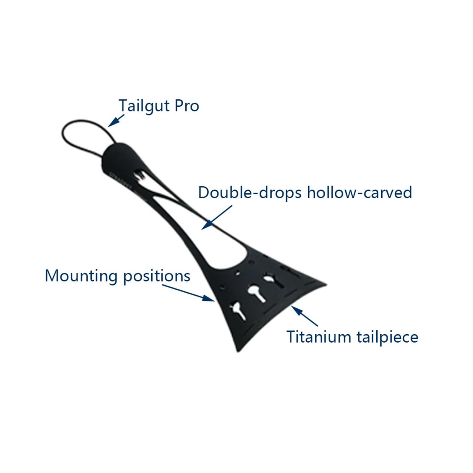 Juego de cordal de titanio estilo francés for violín con Tailgut Pro, opcional con o sin afinadores(Without fine tuner)