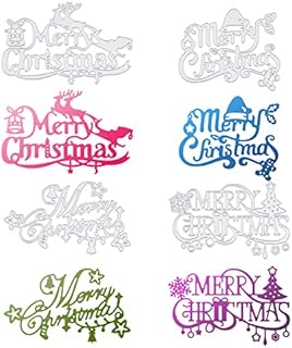 GLOBLELAND 4pcs Merry Christmas Cutting Dies for Card Making Metal Die Cuts Stencils for Scrapbooking Photo Album Decoration Decorative Embossing DIY Paper Card Gift Tags