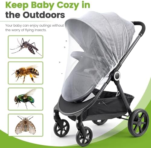 Orzbow Baby Mosquito Net 3-Pack for Strollers, Car Seats & Bassinets - 3