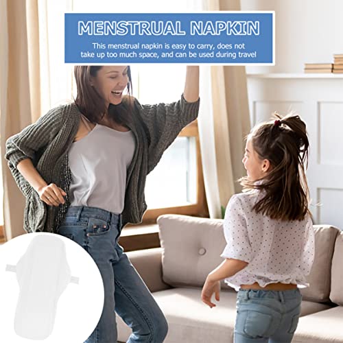 Image of Healifty Washable Menstrual Pads 3 Pack Reusable Cotton Cloth Sanitary Napkins with Button Snap Breathable Period Pads for Travel Postpartum Use and Female Urinary Incontinence 10.62 X 5.31 in