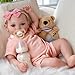 BABESIDE 18-Inch Reborn Baby Doll Girl – Realistic Lifelike Bebe Reborn de Silicona with Bunny Outfit, Magnetic Pacifier, Bottle, Diaper & Birth Certificate, Real Life Baby Dolls Gift for Kids