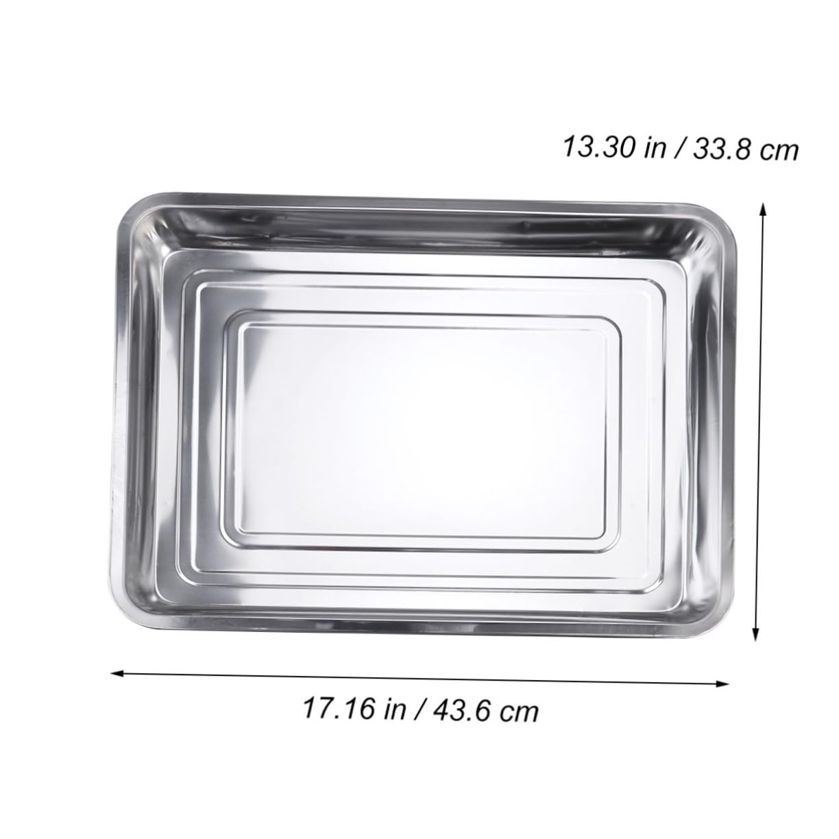 Mikinona Outdoor Grill Dish Tray Grilling Plate Dish Washer Stainless Steel Grill Plate 45x35x4.8cm