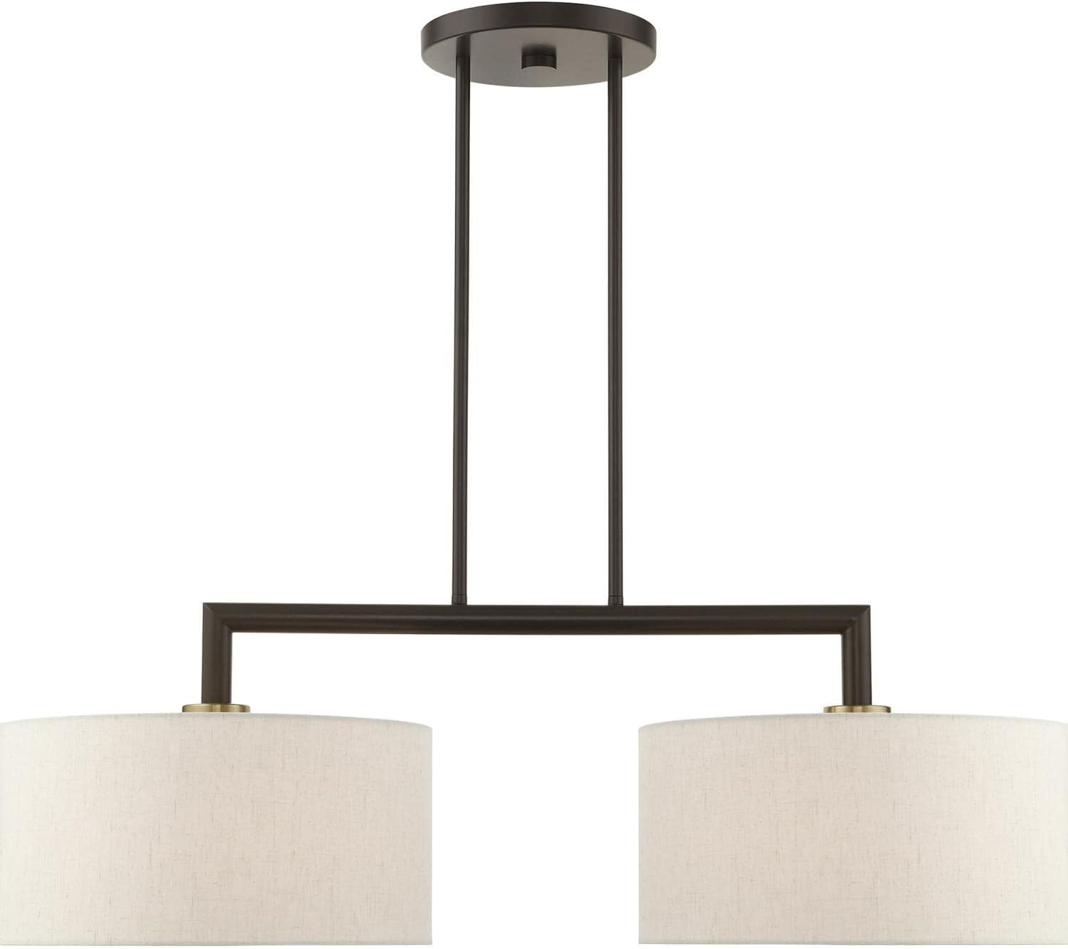 Meridian - 2 Light Linear Chandelier in Modern Style - 14 Inches Wide by 18 Inches high-English Bronze Finish