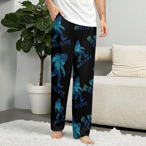 Bigfoot Sasquatch Believe All Over Print Pajama Pants Elastic Waistband Pajama Bottoms for Men Women4