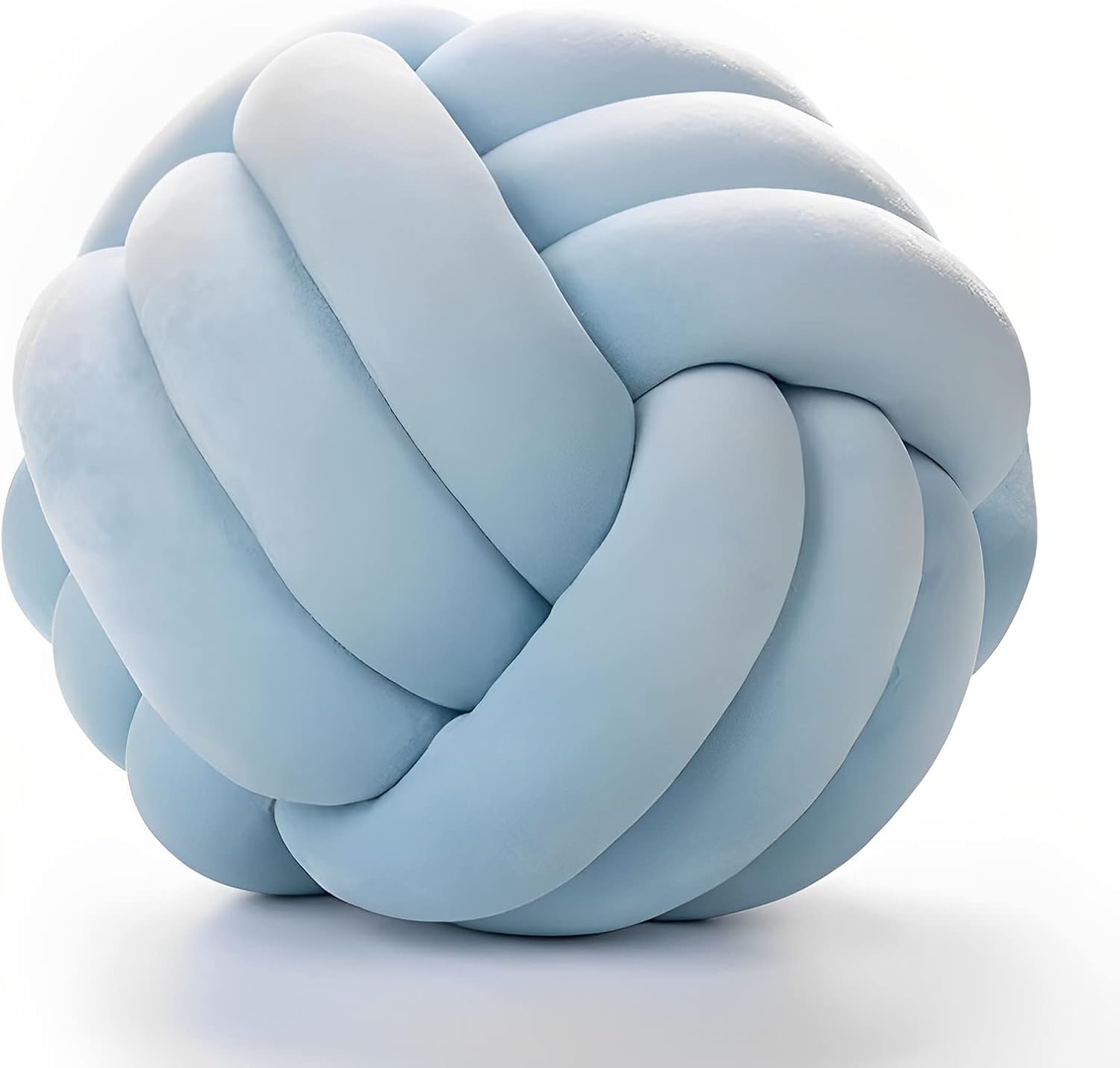 Knot Pillow Ball Round Cushion Pillows, Children Room Decoration Plush Toys Calming Stress Relief Toy (Light Blue,11in/28cm)