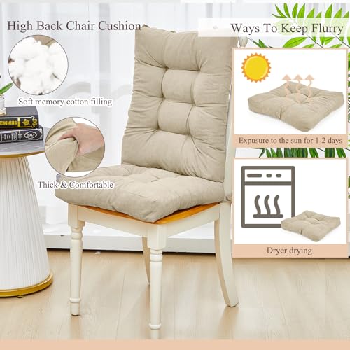 Image of Juexica Beige 17 x 17 Inch 4 Sets Outdoor Patio Chair Cushion