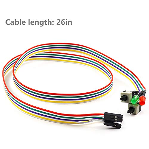 Image of 3 Pack Computer Case ATX Power On Off Reset Switch Cable with 2 x LED Light Light Red Green 27-inch ATX Case Front Bezel Wire (3-Pack)