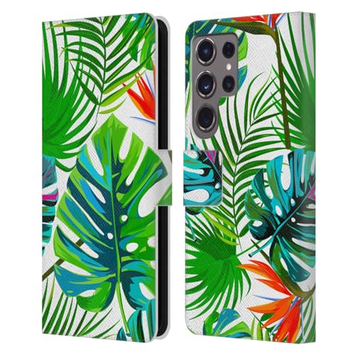 Carcasa de cuero Samsung S24 Ultra Head Case Designs Haroulita Hojas Mixtas con soporte tipo libro
