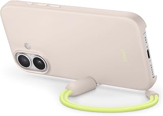 Beats iPhone 17 Kickstand Case mit MagSafe und Kamerasteuerung, integrierter Ständer und Trageschlaufe, Matte Außenseite mit Innenfutter aus Mikrofaser – Kalkstein