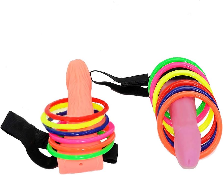 zuoshini Ring Toss Game Kit Dick Ring Toss Game for Bachelorette Party 2 Sets Bachelorette Party Favor Night Out Hen Ring Toss Games Novelty Toys : Home & Kitchen