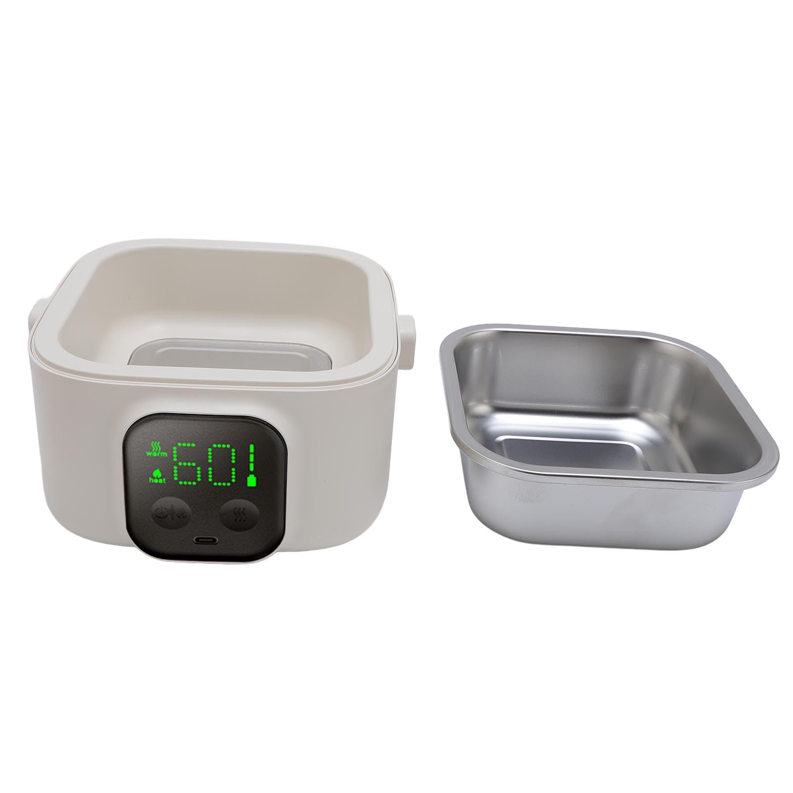 Scaldavivande Elettrico in Acciaio Inossidabile, Ciotola per il Pranzo Intelligente a Temperatura Costante, 500 Ml, Timer a 7 Marce per Alimenti per Bambini