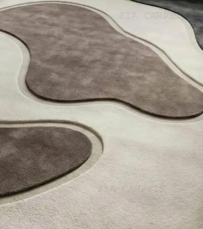 Image of zia carpets Hand Tufted Woollen Modern Collection Bedroom & Living Room Carpet Size 9 X 12 Feet