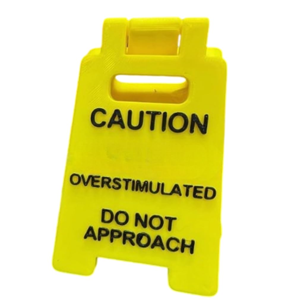 GMBYLBY Motivational Desk Sign Overstimulated Do Not Approach Warning Decoration Gifts For Employees Office