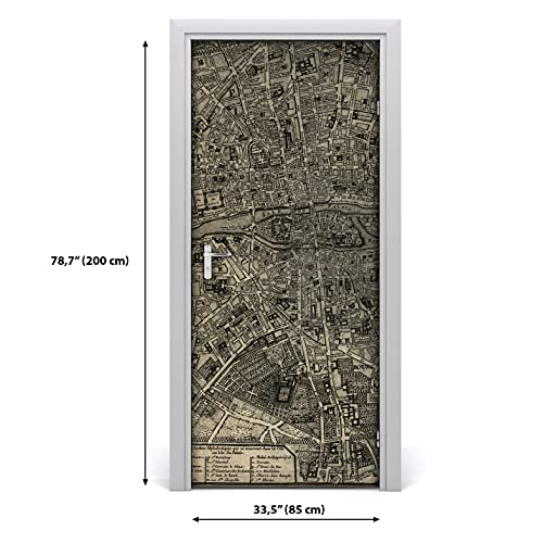 Fondo de pantalla autoadhesivo DIY lavable con diseño de mapa vintage 4