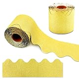 YETOOME 65.6 Feet Glitter Bulletin Board Border, Shine Glitter Scalloped Borders Bulletin Board Bord