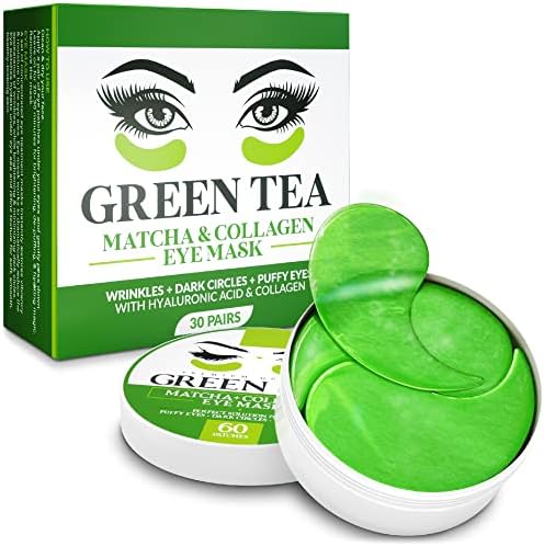 Under Eye Mask for Puffy Eyes, Dark Circles, Eye Bags, Puffiness, Wrinkles with Collagen - Hydrating Under Eye Patches - Green Tea Skincare - Anti-Aging Eye Patch Treatment Masks - 60 Under Eye Gel Pads