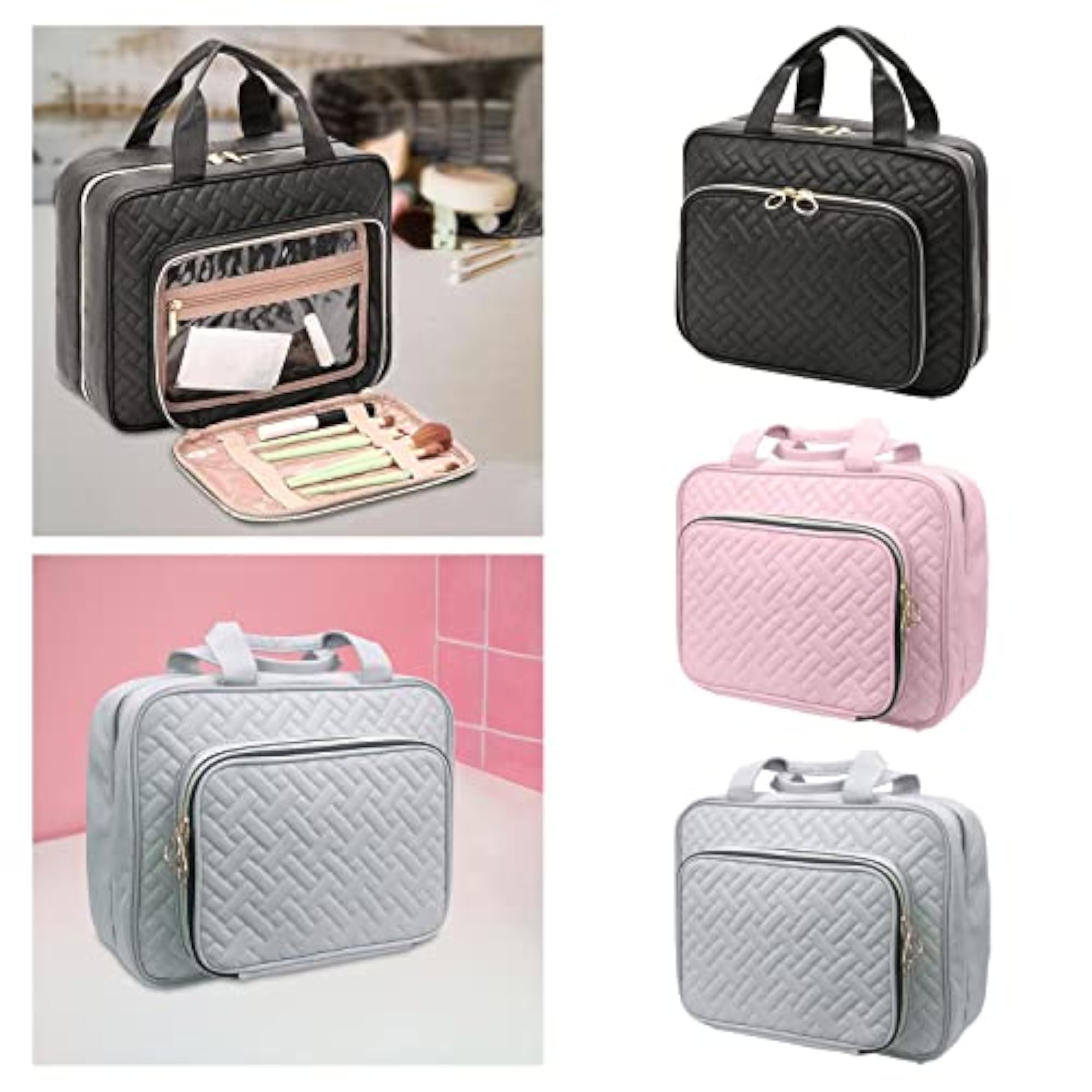 Portable PU Makeup Cosmetic Bag for Travel
