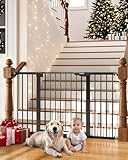 Cumbor 29.7-54.2" Wide Baby Gate for Stairs, Mom's Choice Awards Winner-Self Closing Dog Gate Indoor for Doorways, No Drilling Pressure Mounted Pet Gates for Kids, Easy Walk Through Safety Gate, Black