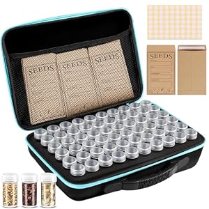 60 Slots Seed Storage Organizer with 20 Seed Envelopes