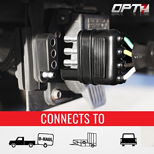 Opt7 Weatherproof 4-Pin Tow Y Splitter Connector Adapter For Truck Tailgate - Perfect For Trailers, Accessory Lighting, Towing, Safety Lighting #TOP1