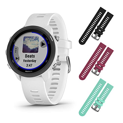 Garmin Forerunner 245 GPS Running Smartwatch with Included Wearable4U 3 Straps Bundle