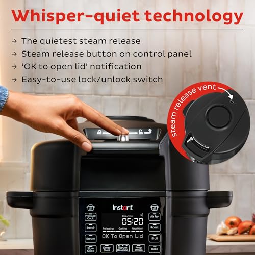 Instant Pot Duo Crisp Ultimate Lid 13-in-1 Cooker, 6.5 Quart, Black