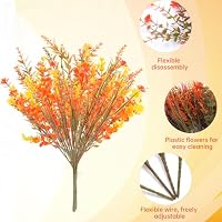 msymsyu 7 Bündel Kunstblumen Herbststrauß, Kunstblumen Herbst Dekoration – Ansicht 3