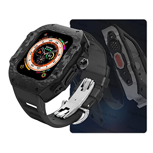 Boîtier en fibre de carbone pour iWatch 8 7 6 5 4 SE 45mm 44mm kit modification