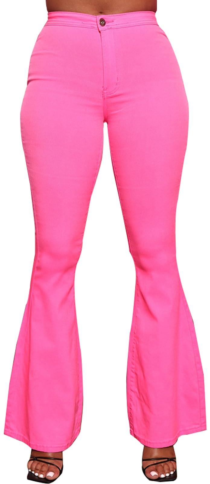 Bell Bottom Jeans for Women Butterfly Vintage High Waisted Skinny Flared Jeans Wide Leg Raw Hem Denim Pants