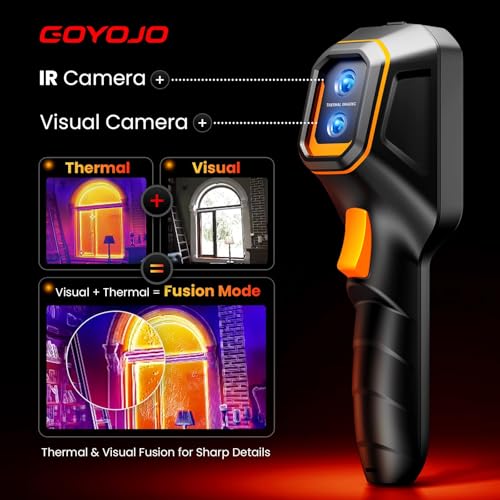 Image of GH192 Thermal Imaging Camera, 240x240 Super IR Resolution, Dual-Sensor with 2MP Visual Camera, 25Hz Handheld Thermal Imager with Alarm for Mechanical Maintenance Home HVAC Electrical Inspection