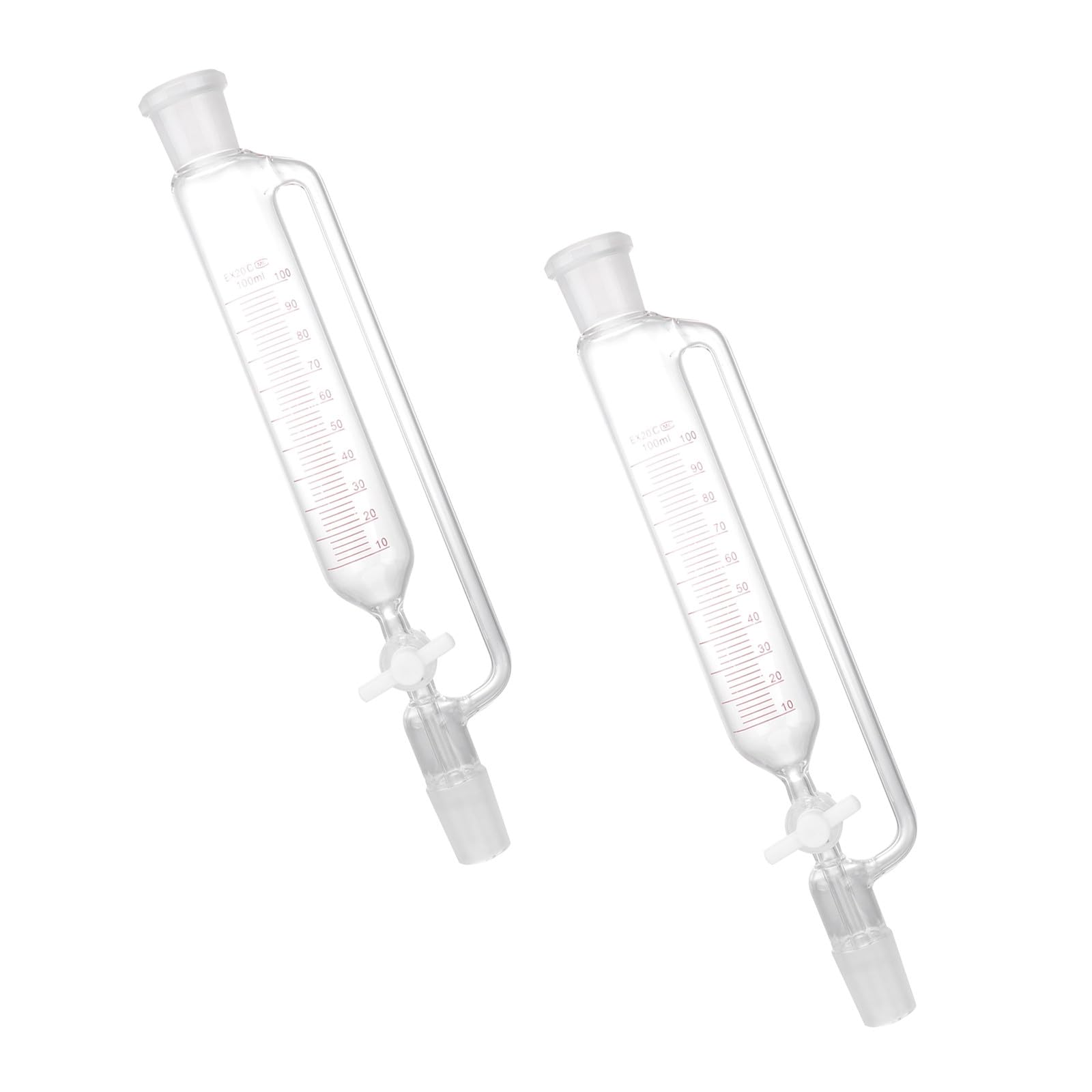 Zylindrischer Glas Scheidetrichter mit Ptfe Hahn für Labortrennung