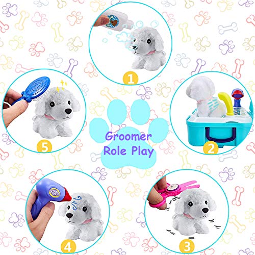 Teuvo TOY-008 Pet Care Play Set Doctor Kit For Kids, 16 Pcs Doctor Pretend Play Vet Dog Grooming Toys Puppy Dog Carrier Feeding Dog Backpack Gifts For Girls Boys 3-7 Years Old thumb #5