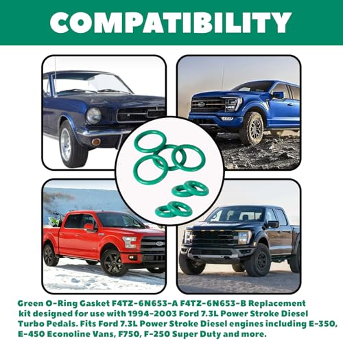 Image of 16-Pcs Turbo Pedestal O-Ring Kit Replacement for 1994-2003 Ford 7.3L Powerstroke Diesel - Fits F250 /F350 /E-350 /E-450 /Econoline, Replaces F4TZ-6N653-A & F4TZ-6N653-B