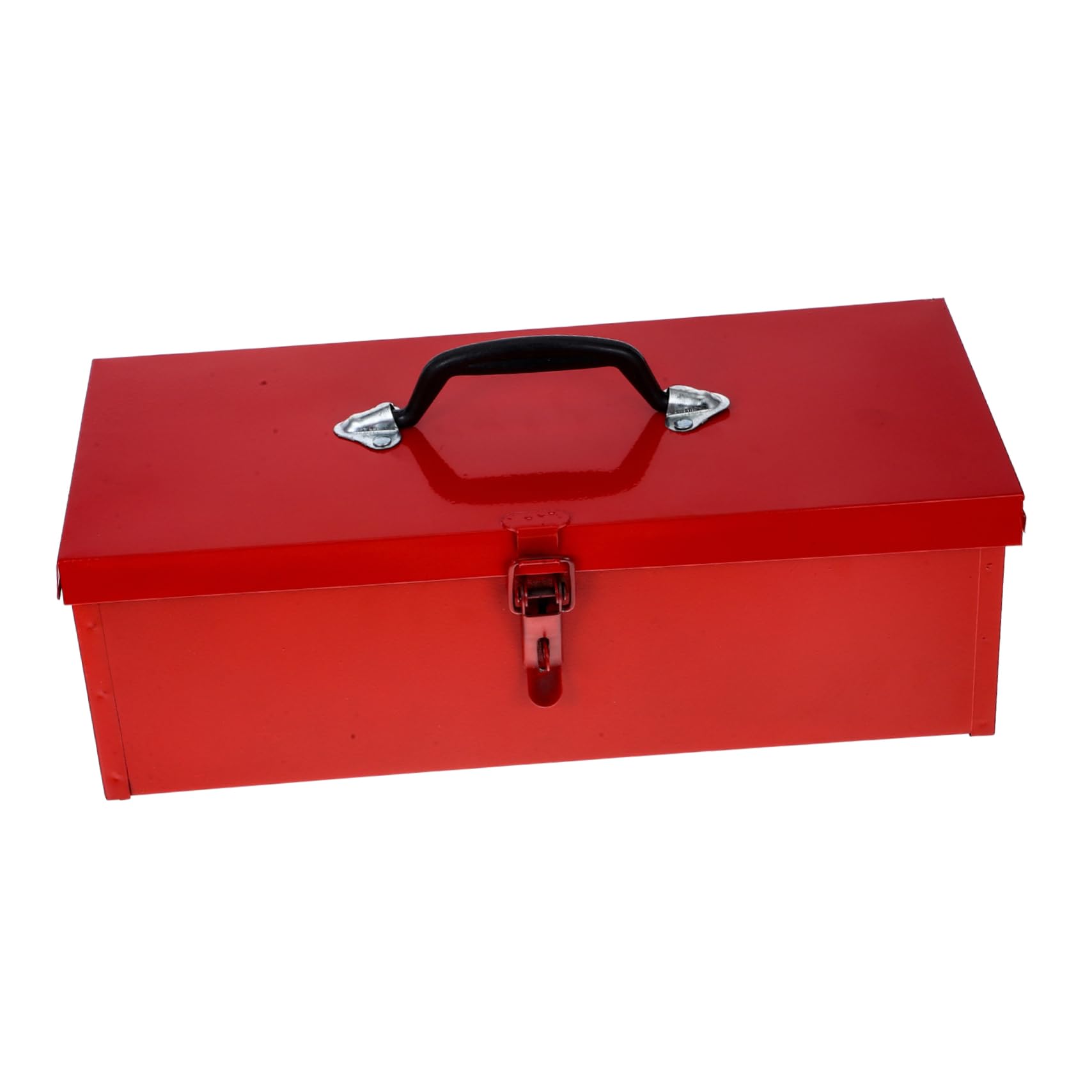 Tool Box Piccola Cassetta degli Attrezzi Rossa in Ferro | Cassetta per Attrezzi in Metallo, Scatola Porta Attrezzi Robusta, Chiusura a Fibbia Stile Casuale