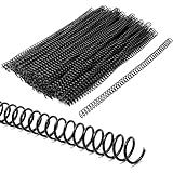 Black Spiral Binding Coils, Plastic Spines for 70 Sheets (12 in, 10mm, 4:1 Pitch, 100 Pack)