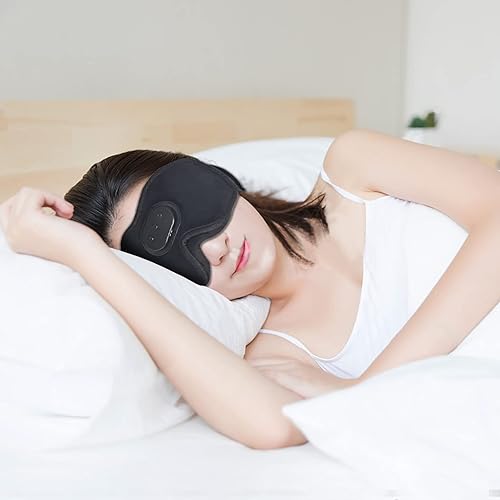 Miniatura 6 de Máscara de sueño Bluetooth, auriculares inalámbricos para dormir, máscara de ojos Bluetooth para dormir de lado, auriculares ajustables 3D para