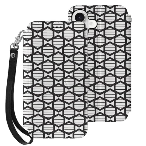 iphone 17用 ケース 幾何学模様 手帳型 と互換性のある カード収納 いphone17用 カバー 手帳型 Puレザー 横置きスタンド機能 折りたたみ スマホケース スタンド付き アイフォン 17用 ケース 内蔵マグネット 開閉式 財布型 軽量 薄型