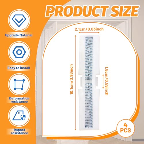 Kit de 4 guías deslizantes para puertas plegables de clóset, con protección de nylon | Riel y guía deslizante con resorte para puertas plegables montadas en la parte superior miniatura 6