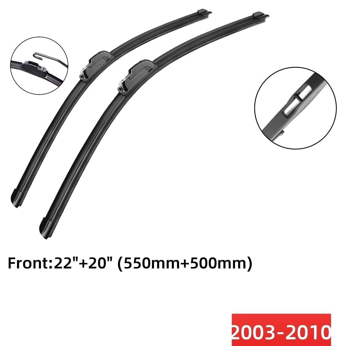 TUBIC Tergicristallo Parabrezza per BMW X3 E83 2003-2007 2008 2009 2010,Auto Anteriore e Posteriore Tergicristalli per Parabrezza Ricambio Accessori