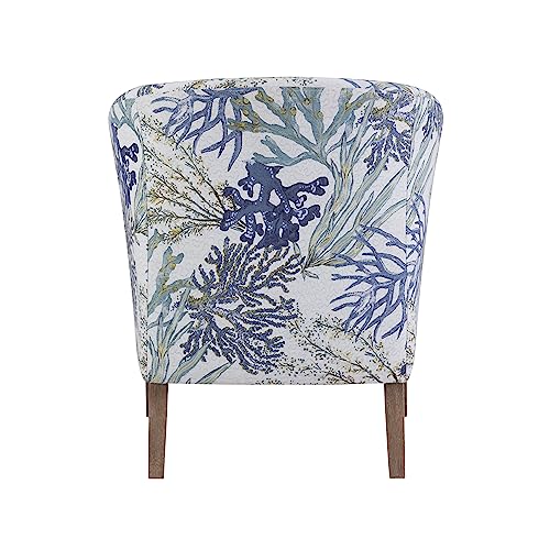 Stephen Oceanside Ivory and Blue Upholstered Coastal Club Chair by Linon - Image 13