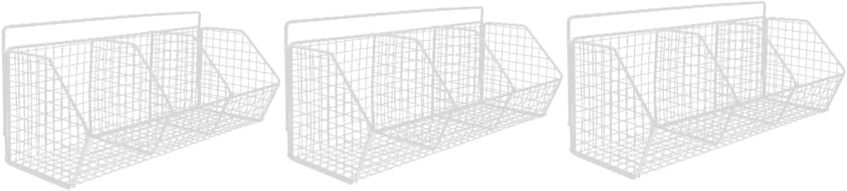 Ciieeo 3pcs Wall Mounted Baskets Kitchen Storage Holder Sturdy Wall Fruit Basket Vegetable Fruit