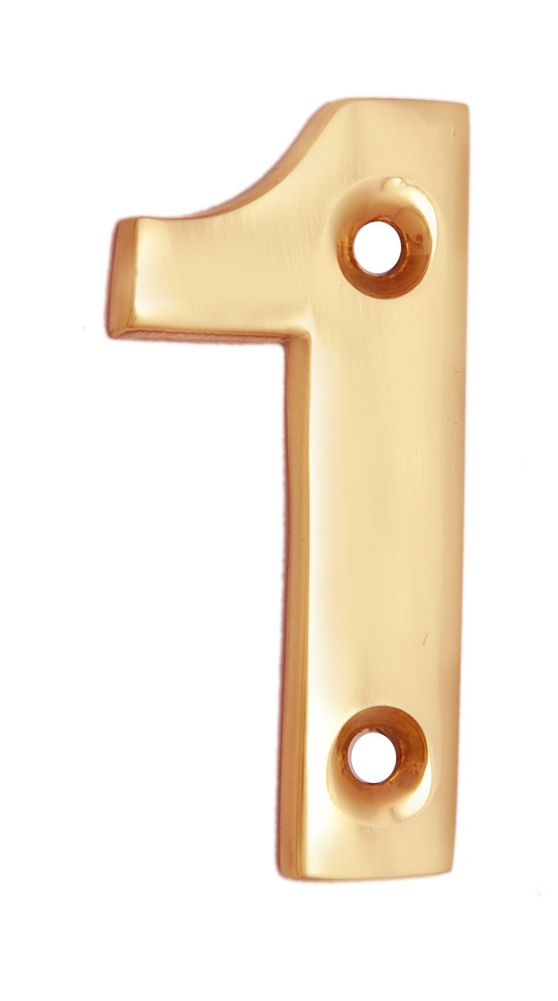 Adonai Hardware 2" Broad Brass Numeral 1" - Polish Lacquered-image-37