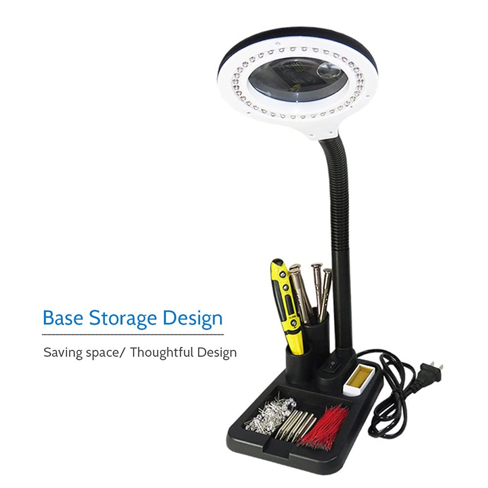 Profesjonalna Lampa Biurkowa Z Lupą 5X/10X Lupa Led Lekka Lampa Stołowa Do Czytania Ac110-6W Podświetlana Lampa Lupa